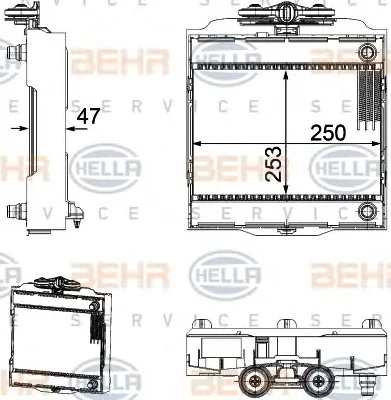 8MK 376 746-521 BEHR/HELLA/PAGID Радиатор охлаждения двигателя (фото 1)