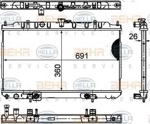 8MK 376 748-181 BEHR/HELLA/PAGID Радиатор охлаждения двигателя (фото 1)