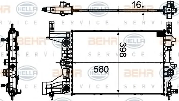 8MK 376 749-851 BEHR/HELLA/PAGID Радиатор охлаждения двигателя (фото 1)