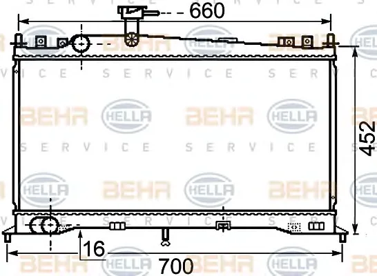 8MK 376 750-261 BEHR/HELLA/PAGID Радиатор охлаждения двигателя (фото 1)