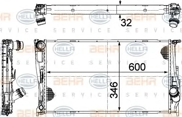 8MK 376 754-034 BEHR/HELLA/PAGID Радиатор охлаждения двигателя (фото 1)