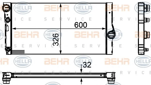 8MK 376 754-131 BEHR/HELLA/PAGID Радиатор охлаждения двигателя (фото 1)