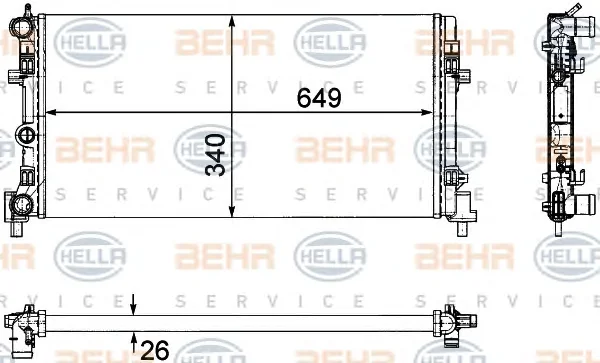 8MK 376 754-281 BEHR/HELLA/PAGID Радиатор охлаждения двигателя (фото 1)