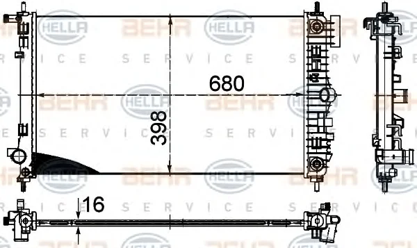 8MK 376 754-311 BEHR/HELLA/PAGID Радиатор охлаждения двигателя (фото 1)