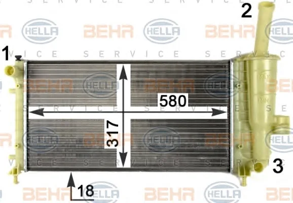 8MK 376 754-421 BEHR/HELLA/PAGID Радиатор охлаждения двигателя (фото 1)