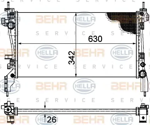 8MK 376 754-561 BEHR/HELLA/PAGID Радиатор охлаждения двигателя (фото 1)