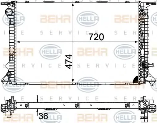 8MK 376 754-751 BEHR/HELLA/PAGID Радиатор охлаждения двигателя (фото 1)