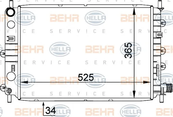 8MK 376 755-311 BEHR/HELLA/PAGID Радиатор охлаждения двигателя (фото 1)