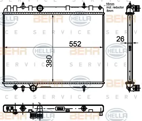 8MK 376 755-331 BEHR/HELLA/PAGID Радиатор охлаждения двигателя (фото 1)