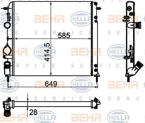 8MK 376 755-361 BEHR/HELLA/PAGID Радиатор охлаждения двигателя (фото 1)