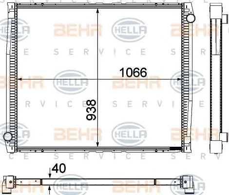 8MK 376 755-431 BEHR/HELLA/PAGID Радиатор охлаждения двигателя (фото 1)