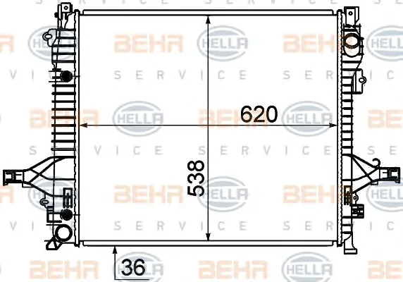 8MK 376 756-481 BEHR/HELLA/PAGID Радиатор охлаждения двигателя (фото 1)