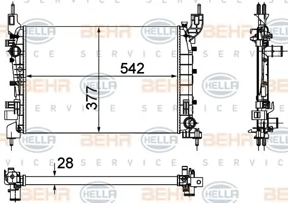 8MK 376 756-521 BEHR/HELLA/PAGID Радиатор охлаждения двигателя (фото 1)