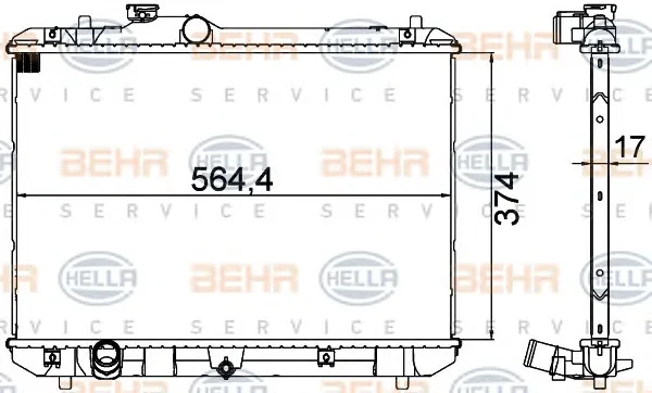 8MK 376 756-531 BEHR/HELLA/PAGID Радиатор охлаждения двигателя (фото 1)