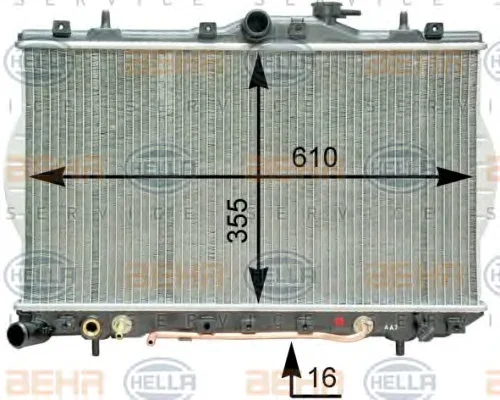 8MK 376 762-051 BEHR/HELLA/PAGID Радиатор охлаждения двигателя (фото 1)