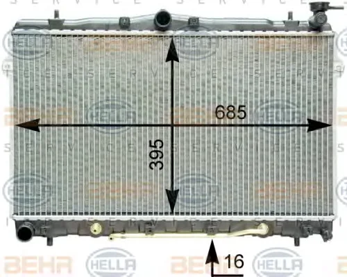 8MK 376 762-091 BEHR/HELLA/PAGID Радиатор охлаждения двигателя (фото 1)