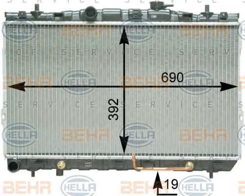 8MK 376 762-121 BEHR/HELLA/PAGID Радиатор охлаждения двигателя (фото 1)