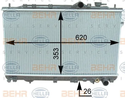 8MK 376 762-151 BEHR/HELLA/PAGID Радиатор охлаждения двигателя (фото 1)