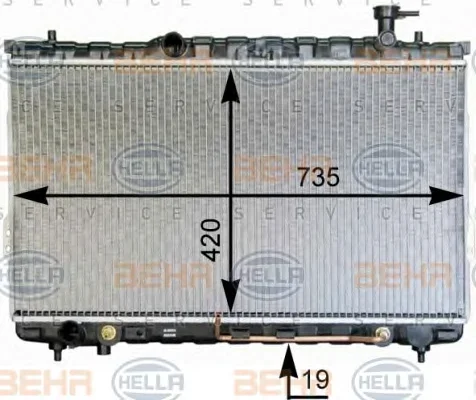 8MK 376 762-341 BEHR/HELLA/PAGID Радиатор охлаждения двигателя (фото 1)