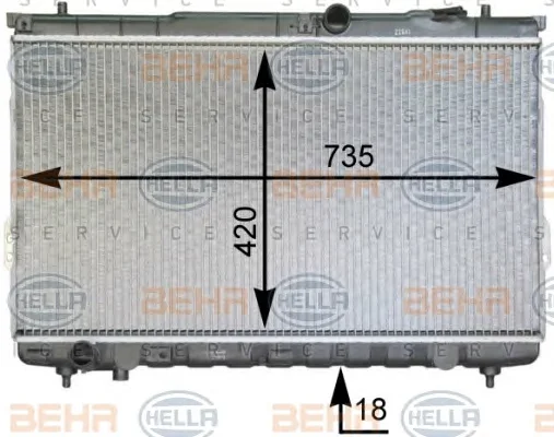 8MK 376 762-351 BEHR/HELLA/PAGID Радиатор охлаждения двигателя (фото 1)