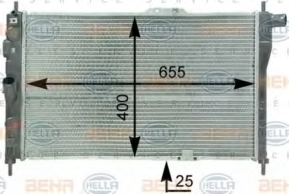 8MK 376 762-551 BEHR/HELLA/PAGID Радиатор охлаждения двигателя (фото 1)