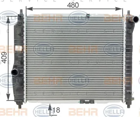 8MK 376 762-641 BEHR/HELLA/PAGID Радиатор охлаждения двигателя (фото 1)
