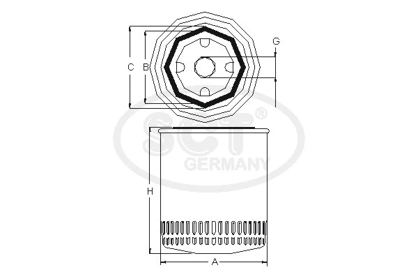 SV 7502 SCT GERMANY Фильтр охлаждающей жидкости (фото 1)