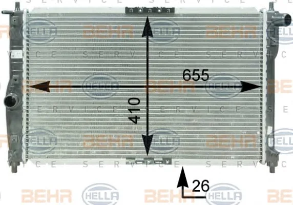 8MK 376 762-701 BEHR/HELLA/PAGID Радиатор охлаждения двигателя (фото 1)