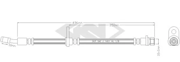 338685 GKN SPIDAN/LOEBRO Тормозной шланг (фото 1)