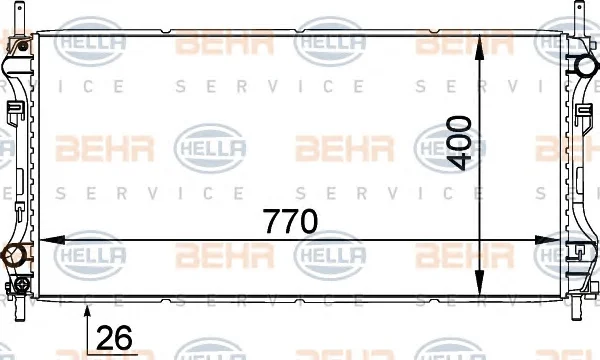 8MK 376 764-111 BEHR/HELLA/PAGID Радиатор охлаждения двигателя (фото 1)