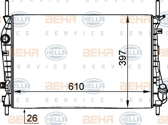 8MK 376 764-161 BEHR/HELLA/PAGID Радиатор охлаждения двигателя (фото 1)