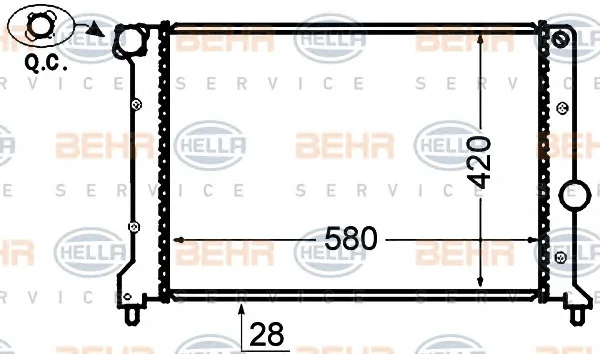 8MK 376 766-111 BEHR/HELLA/PAGID Радиатор охлаждения двигателя (фото 1)