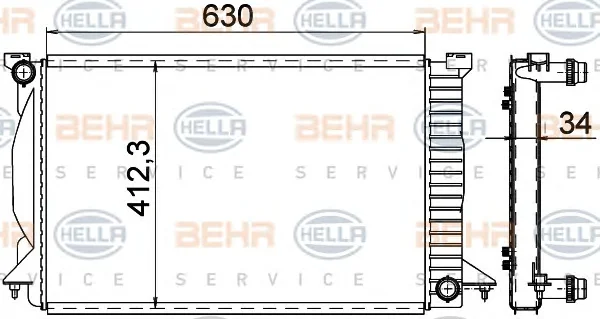 8MK 376 766-334 BEHR/HELLA/PAGID Радиатор охлаждения двигателя (фото 1)