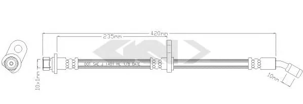 338691 GKN SPIDAN/LOEBRO Тормозной шланг (фото 1)