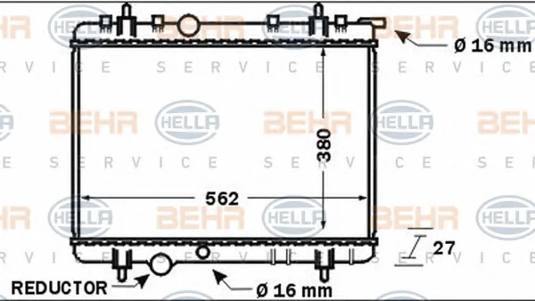 8MK 376 767-081 BEHR/HELLA/PAGID Радиатор охлаждения двигателя (фото 1)