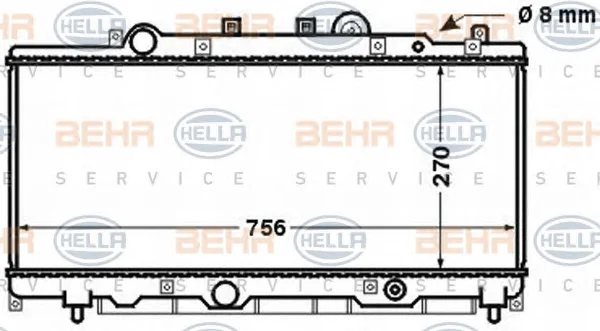 8MK 376 767-521 BEHR/HELLA/PAGID Радиатор охлаждения двигателя (фото 1)