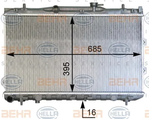 8MK 376 769-351 BEHR/HELLA/PAGID Радиатор охлаждения двигателя (фото 1)