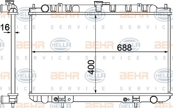 8MK 376 770-601 BEHR/HELLA/PAGID Радиатор охлаждения двигателя (фото 1)