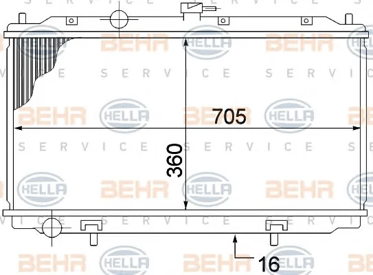 8MK 376 770-651 BEHR/HELLA/PAGID Радиатор охлаждения двигателя (фото 1)