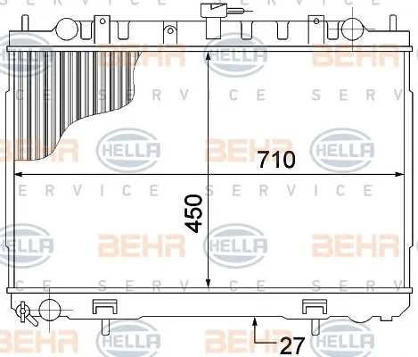 8MK 376 770-781 BEHR/HELLA/PAGID Радиатор охлаждения двигателя (фото 1)