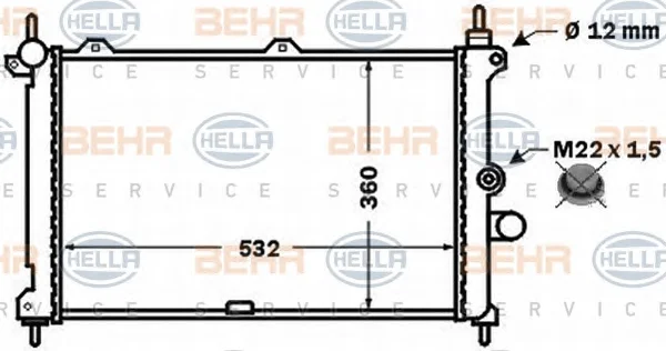 8MK 376 771-171 BEHR/HELLA/PAGID Радиатор охлаждения двигателя (фото 1)