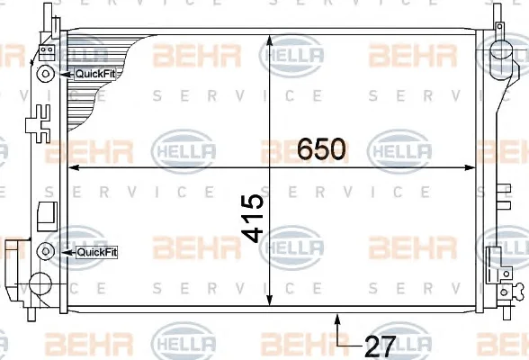 8MK 376 771-211 BEHR/HELLA/PAGID Радиатор охлаждения двигателя (фото 1)