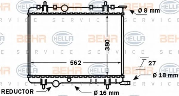 8MK 376 771-411 BEHR/HELLA/PAGID Радиатор охлаждения двигателя (фото 1)