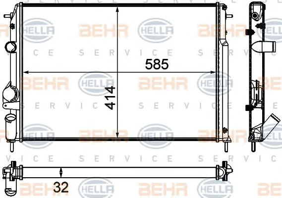 8MK 376 772-011 BEHR/HELLA/PAGID Радиатор охлаждения двигателя (фото 1)