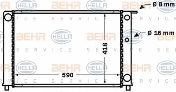 8MK 376 774-111 BEHR/HELLA/PAGID Радиатор охлаждения двигателя (фото 1)