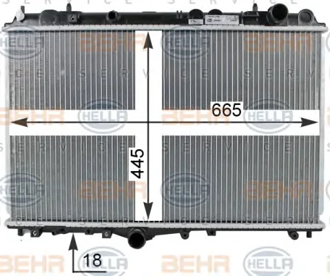 8MK 376 774-131 BEHR/HELLA/PAGID Радиатор охлаждения двигателя (фото 1)