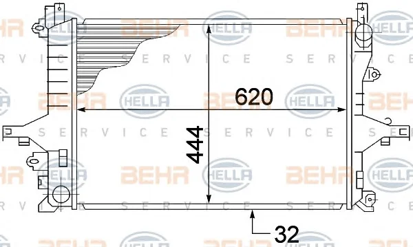 8MK 376 774-221 BEHR/HELLA/PAGID Радиатор охлаждения двигателя (фото 1)