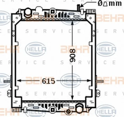 8MK 376 774-311 BEHR/HELLA/PAGID Радиатор охлаждения двигателя (фото 1)