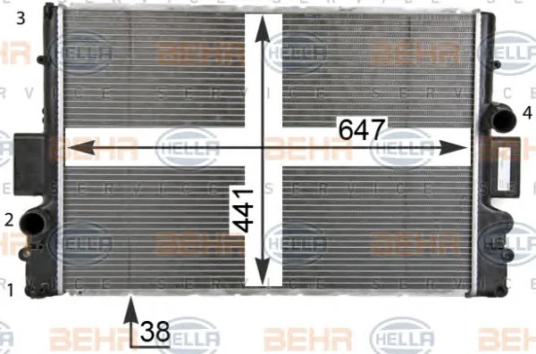 8MK 376 774-431 BEHR/HELLA/PAGID Радиатор охлаждения двигателя (фото 1)