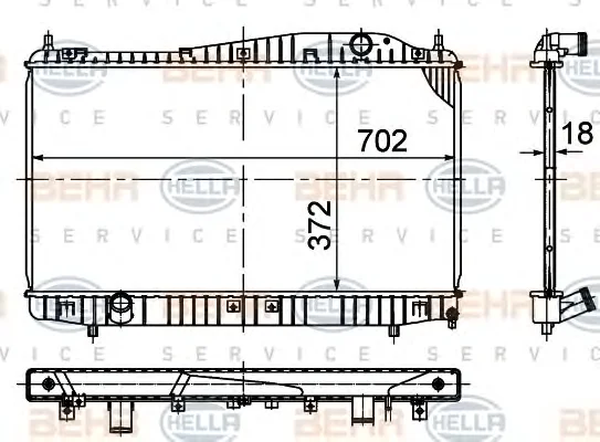 8MK 376 774-841 BEHR/HELLA/PAGID Радиатор охлаждения двигателя (фото 1)